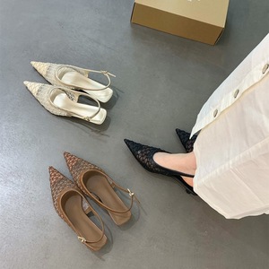 Black Genuine Leather Open Toe High Heel <b>Sandals</b> With <b>Bow</b> And Ankle Strap Fashion Women Shoes Drop Shipping - Product Image 1
