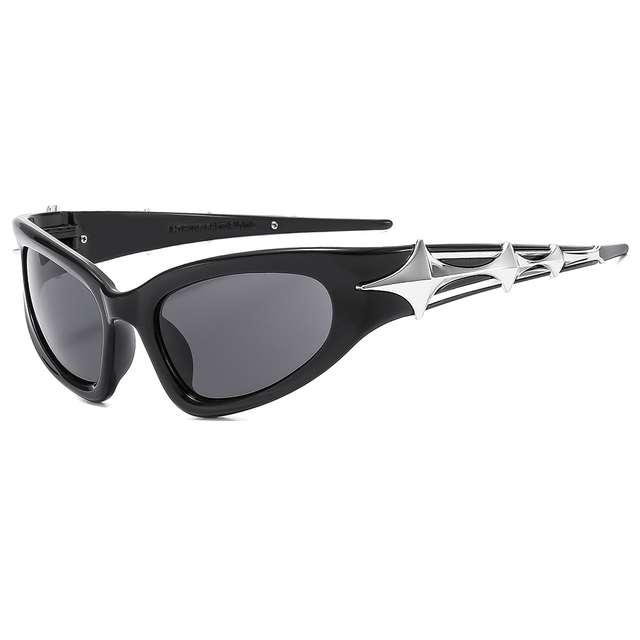 New Luxury Y2K Cyberpunk Futuristic Sunglasses Custom Star Irregular UV400 Eye Protection Sport Style Sunglasses