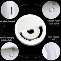 Mini lampe de remplissage portable à clipser pour selfie, avec logo personnalisé exclusif, rechargeable USB Type C, 36 LED, en ABS