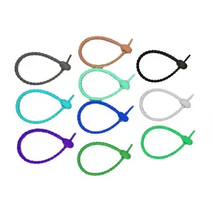 Multi-purpose fashion cable tie hook loop fresh color customized reusable nylon cable tie