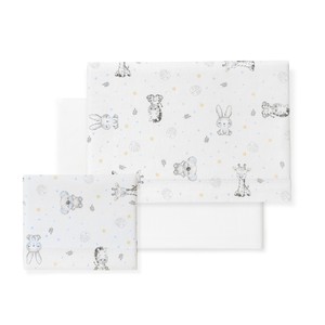 3 pz lettino in flanella qualità trapunta per neonati Set 100% cotone e lino modello Koala - Product Image 1