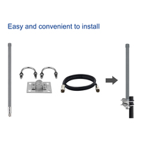 Antenne omnidirectionnelle verticale en fibre de verre double bande 2,4/5,8 GHz série 4-12 dBi à gain élevé pour point d'accès Wi-Fi extérieur, connecteur N mâle, étanche IP67