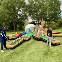 Terrain de golf gonflable portable de taille personnalisée Mini terrain de golf Jeux de golf gonflables en PVC pour la vente de fêtes et d'événements