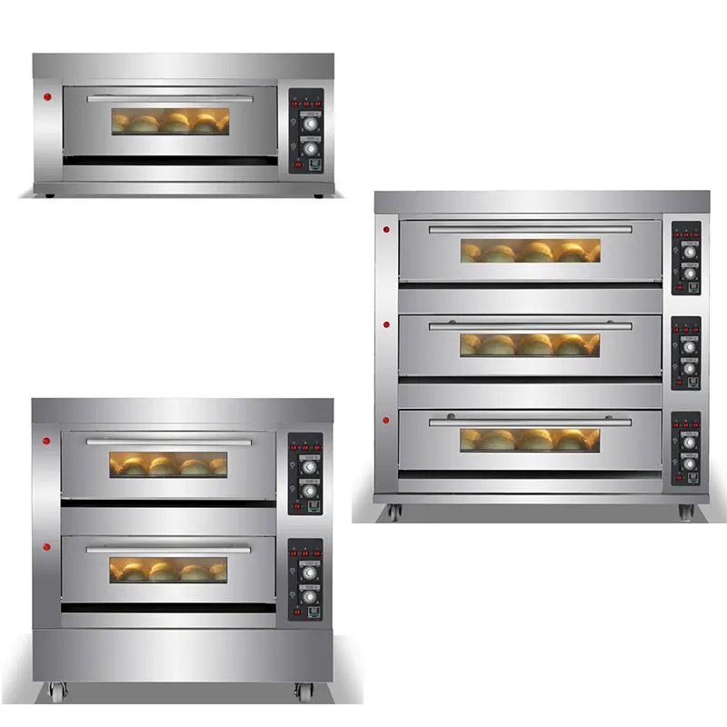 3 Deck 6 Trays Gas Oven Commercial Pizza Bread Oven
