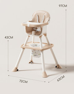 <span class=keywords><strong>Chaise</strong></span> haute multifonctionnelle 6-en-1 en plastique pour bébé avec hauteur réglable pour 0-12 mois, siège de repas portable pour tout-petit - Product Image 6