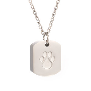 Collar de Acero Inoxidable al por Mayor B079, Collar con Diseño de Huella de Perro, Regalo Conmemorativo para Amantes de Mascotas - Product Image 4