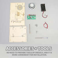 Mainan Perakitan Radio Mini Anak-anak, Perlengkapan Sains Edukatif Kayu, Kit Rakitan Tape Recorder DIY, Set Puzzle Kayu