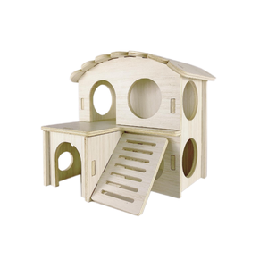 Venta caliente elegante casa <span class=keywords><strong>de</strong></span> hámster <span class=keywords><strong>de</strong></span> madera suministros para mascotas Material <span class=keywords><strong>de</strong></span> madera con divertido hámster juguete nido para mascotas - Product Image 1