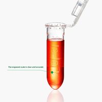 Tubes de microcentrifugeuse jetables en polypropylène transparent avec bouchon à pression 0,5 ml 0,6 ml 1,5 ml 2 ml Microtubes Consommables de laboratoire Plastique