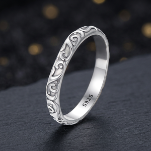 925 Sterling Silver 14K <b>Gold</b> Plated Rose <b>Gold</b> & Rhodium Plated <b>Vintage</b> Floral Statement Band <b>Ring</b> for Women's Wedding Gift - Product Image 3