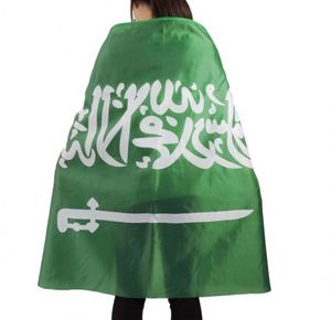 Wholesale 3x5ft 100%Polyester Custom Logo 150X90CM National Saudi Arabia <b>Flag</b> Cloak Body Wearing Cloak Cape All Country Bdy <b>Flag</b> - Product Image 2