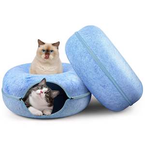 Cama para gatos de interior, Cama grande para gatos domésticos, cama para gatos de fieltro desmontable para todas las estaciones, cama para jugar en el túnel - Product Image 3