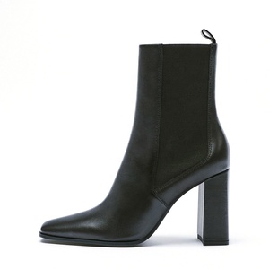 בתוספת גודל חדש סגנון שחור עור מפוצל גבוהה העקב מחודד הבוהן שמנמן דק העקב קרסול מגפי נשים - Product Image 1