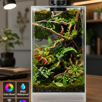 Terarium Tanaman Profesional Dengan Lampu LED Tumbuh PPFD Tinggi CRI 95 Spektrum Penuh untuk Venus Flytrap Drosera Lumut Lanskap Mikro