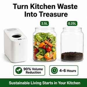 <span class=keywords><strong>Composteur</strong></span> électrique compact de 2,5 L pour déchets organiques domestiques, à poser sur le comptoir - Product Image 2