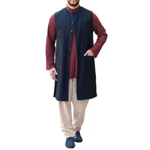 New Design Satin Muslim Abaya Arabic Thobe Jubba For Men Traditional 100% Polyester Pants Sets Muslim Dress
