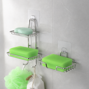 Support mural adhésif en acier inoxydable pour savon, sans perçage, égouttoir rapide pour cuisine et salle de bain - Product Image 2