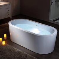 Baignoire autoportante en acrylique sans couture pour une personne, forme ovale, baignoire autoportante, hydrojets pour hôtel