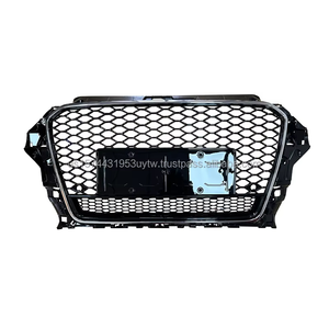 Calandre style RS3 pour 13-16 audi A3 8V S3 | Calandre chromée avec cadre inférieur noir | accessoires emblème inclus | USA - Product Image 1