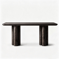 Table console de style rétro, luxe, en bois massif, avec pieds cylindriques arrondis, couleur personnalisable, pour appartement, villa, salon