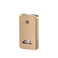 Briquet moderne à double flamme avec fenêtre visuelle en métal, coupe-vent, idéal pour les cadeaux d'affaires en gros