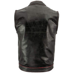 Chaleco de Motociclista Casual y Transpirable para Hombre, Hecho de Cuero, con Logotipo Personalizado, Corte Ajustado, para Invierno - Product Image 2