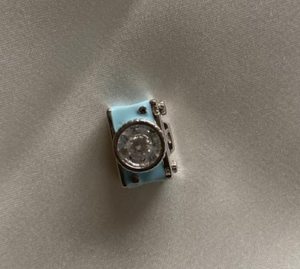 Nouveau arrivé <span class=keywords><strong>bleu</strong></span> émail caméra photographie perles 925 argent Sterling brillant Zircon breloques bricolage femmes Bracelet - Product Image 6