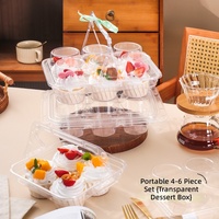 Boîte d'emballage transparente en plastique PET de 1 mm d'épaisseur pour 6 cupcakes ou desserts en papier