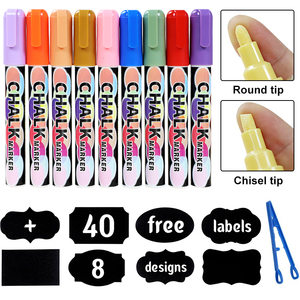Ensemble de stylos surligneurs effaçables 6 mm, marqueurs fluorescents à la craie liquide, 24 couleurs, stylos <span class=keywords><strong>pour</strong></span> <span class=keywords><strong>tableau</strong></span> <span class=keywords><strong>noir</strong></span> LED - Product Image 2