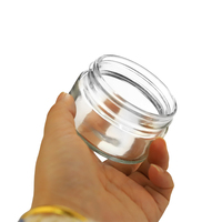 Toples kaca transparan 80ml 100ml 150ml, toples kaca kualitas Premium dengan penutup perak logam aluminium