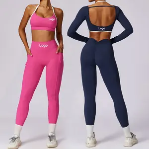 Fashion High Quality Breathable Young Athletic Wear High Stretchy Sweat-wicking Leggings Sets Women Workout Sets For Women