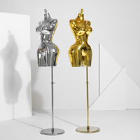 Mannequins d'Affichage de Magasin de Vêtements Dorés, Modèle Femme Afro-Américaine Grande Taille, Corps en Plastique, Poitrine Généreuse, Fessier Volumineux