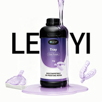 Résine dentaire transparente violette LEYI, résine pour plateau personnalisé, 1 kg/bouteille, pureté à 100 %, pour imprimantes 3D LCD/DLP