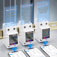 Meter Energi AC GR2P Satu Fasa 100A Tuya WIFI Din Rail Smart Switch Kontrol Jarak Jauh AC 220V 110V Digital Amp KWh Watt