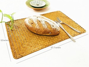 Ensemble de sets de table tissés à la main en jute naturelle, imprimés et tressés, pour table à manger de 6 personnes, set de table en rotin de 40 cm - Product Image 4