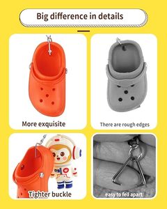 Reliable Ship Mini Rubber Shoe Keychain Cute Slipper Keyring for Backpack <b>Purse</b> Decoration Funny Hole Sandals Key Ring Fast Ship - Product Image 4