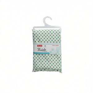 Tessuto a Pois Ilan 100x150 Cm Bianco con Pois Verdi Materiale Artigianale Pre-Tagliato - Product Image 2