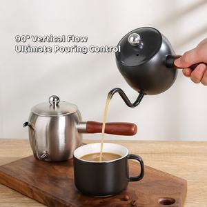 Kingze Outils de café <span class=keywords><strong>Barista</strong></span> de luxe Théière en acier inoxydable Bouilloire à col de cygne Ustensiles de cafetière pour café - Product Image 3