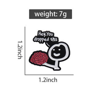 Hey, has caído este esmalte, alfileres, cerebro personalizado, frases humorísticas divertidas, broche, insignia de solapa, joyería sarcástica, regalo al por mayor - Product Image 6
