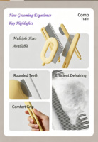 Peigne démêlant pour animaux de compagnie, pour taches de larmes, pour chats et chiens, en acier inoxydable, à dents fines, avec manche en plastique noir, peigne anti-puces pour menton, brosse de nettoyage, Fashion Home