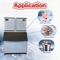 Machine à glaçons cubiques commerciale 1000 kg/24H pour entreprises, refroidissement automatique par air ou eau, Tolcat, machine à glaçons à performance optimale