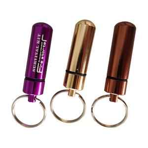 Renkli çeşitli boyutları düşük adedi özel logo lazer gravür alüminyum alaşım promosyon su geçirmez hap tutucu kapsül anahtarlıklar - Product Image 6