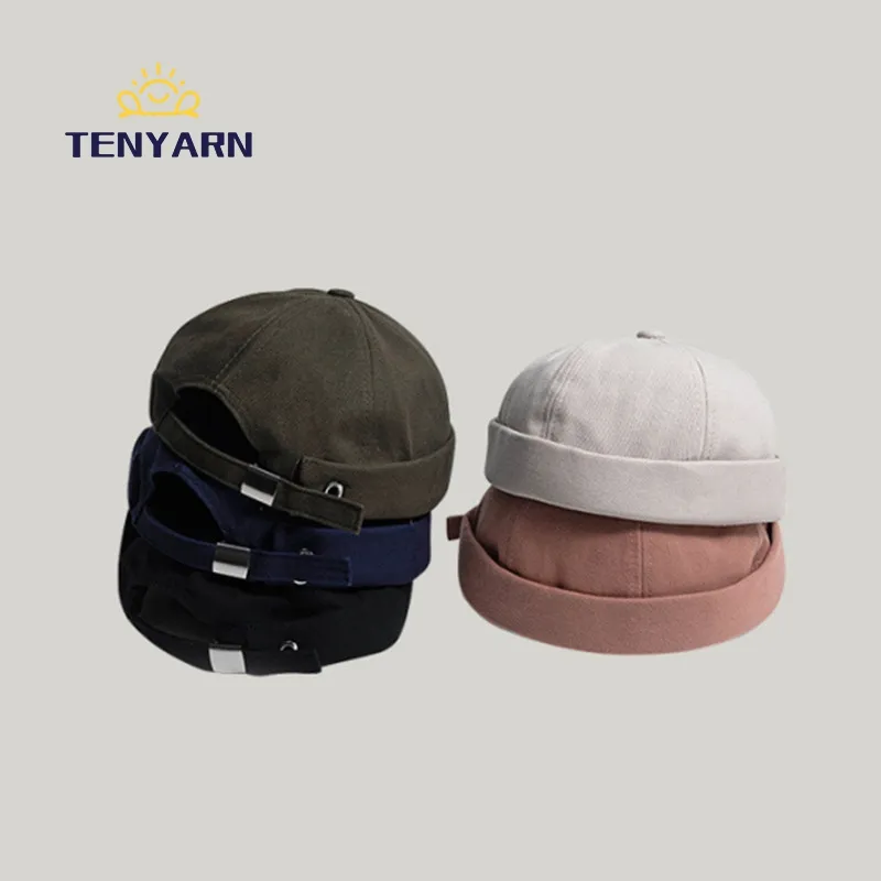 Tenyarn Sailor Cap Brimless Cap Rolled Cuff Retro Fashion Brimless Hat With Adjustable Beanie Wholesale