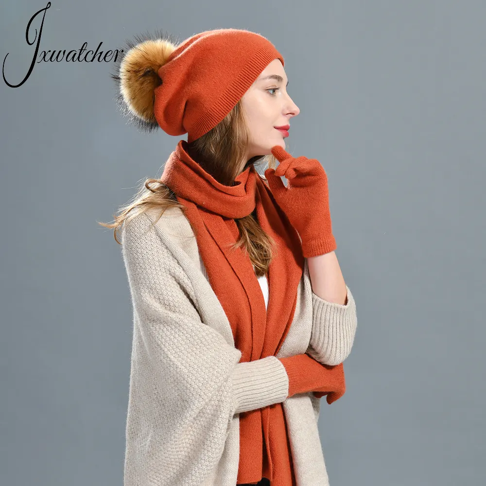 थोक कस्टम फैशन ऊन बुना हुआ ठोस रंग शीतकालीन स्कार्फ और टोपी सेट गर्म महिला कश्मीरी बुना हुआ स्कार्फ शीतकालीन टोपी सेट