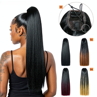 Queue de cheval synthétique longue et ondulée DS Natural Look avec cordon de serrage et clip
