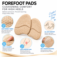 Coussinets réutilisables pour l'avant-pied pour femmes, inserts métatarsiens autocollants pour talons hauts et chaussures habillées