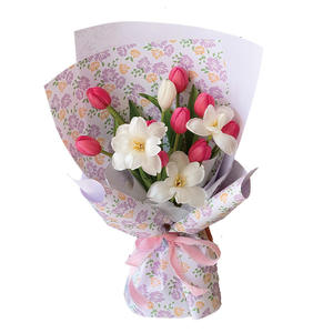 Luo Qing <span class=keywords><strong>กระดาษ</strong></span>ห่อช่อดอกไม้สดขนาดเล็ก8ผ้าไหมกันน้ำวัสดุห่อช่อดอกไม้ - Product Image 4