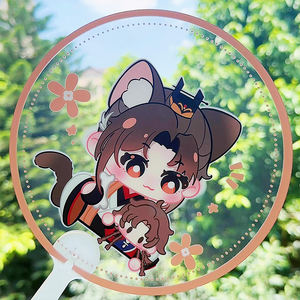 Vigreat Transparent Anime acclamant dessin animé bricolage conception fournisseur usine Comic-Con logo personnalisé fabrication acrylique ventilateur - Product Image 2