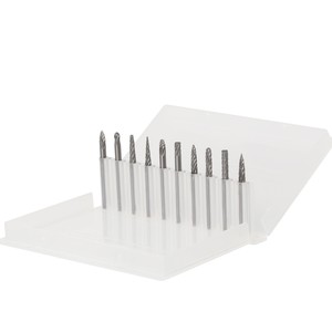 10 pièces 3*3mm Fraise rotative à double rainure en acier au tungstène de type alliage dur, Têtes de meulage et fraises rotatives - Product Image 6