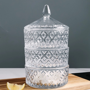 3-уровневые аптечные банки для хранения круглых стеклянных продуктов и контейнеров для хранения конфет, печенья, других закусок - Product Image 2